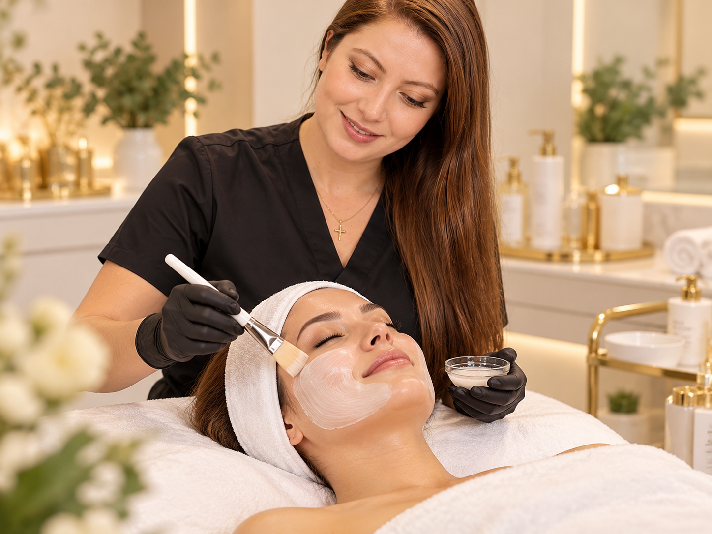 Servicio facial en spa